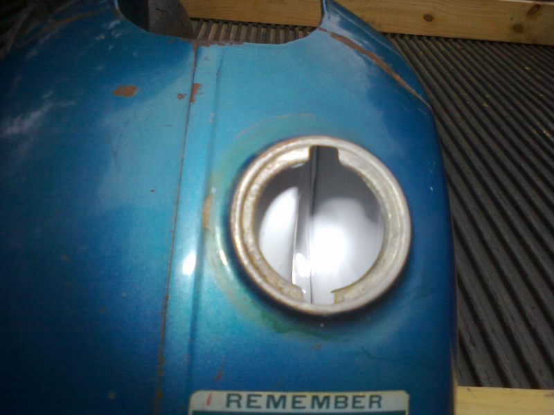 White tank liner before drying